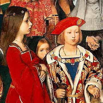 Richard Burchett Erasmus of Rotterdam visiting the children of Henry VII at Eltham Palace in 1499 and presenting Prince Henry with a written tribute.